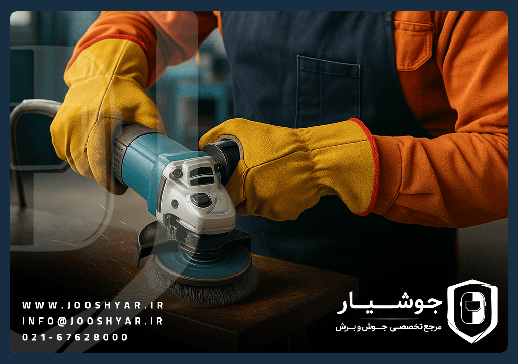 استفاده از فرچه سیمی برای پرداخت فلزات